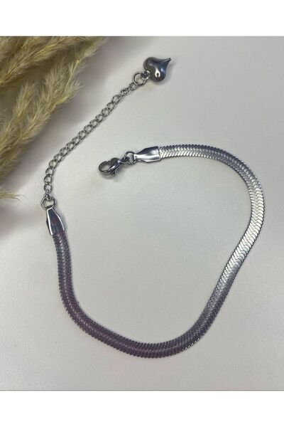 DEMOKAN Kadın Yüksek Kaliteli Çelik İtalyan Kararmaz Ayarlanabilir Bileklik