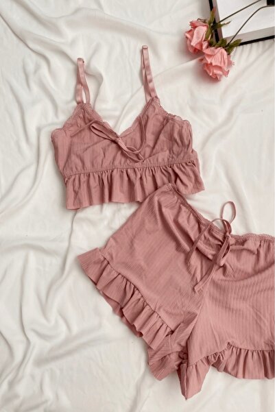 Gece İncisi Set pantaloni scurți cu bretele