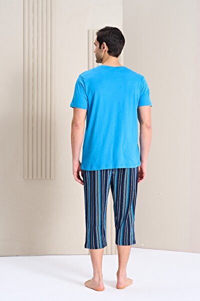 Over Sleep by Poleren Men's Pajama Set Capri & Bermuda Short Sleeve