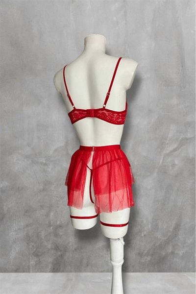 Gece İncisi Skirted Leg Apparatus Garter Suit