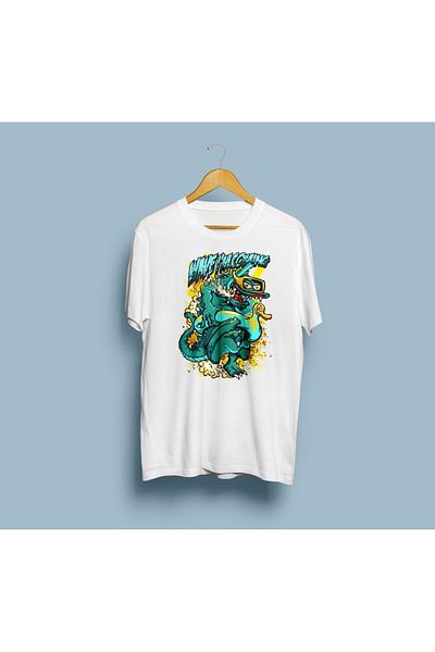 Bahriyeli Collection Oversize Wave I'M Coming (Dragon) Printed T-Shirt