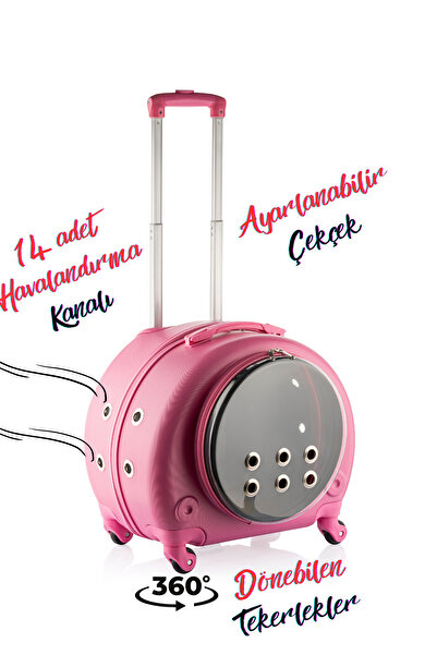 Pet Club Tekerlekli Kedi Köpek Taşıma Çantası, Çekçekli Taşıma Valizi