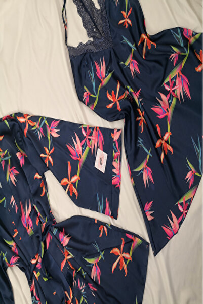 Gece İncisi Квітковий комплект нічної сорочки та халата