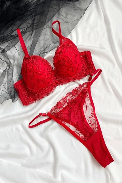 Gece İncisi Floral Supported Bra Set