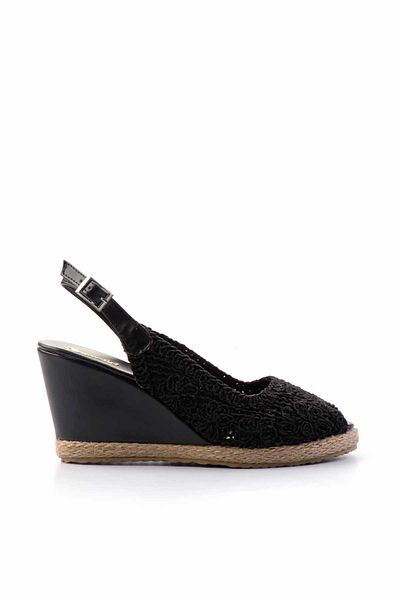 Bambi Black Women's Wedge Heeled Shoes K01874055616