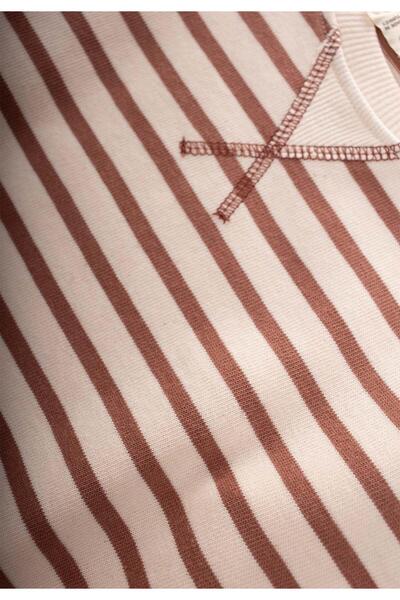 Cigit Плетен пуловер на райета 2-10 години кафе