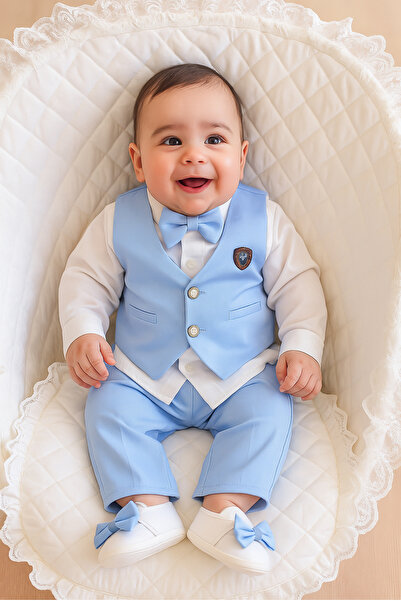 Sitilin Erkek Bebek Yelekli Papyonlu Mevlit Takımı Lüks Özel Gün ve Mevlütlük...