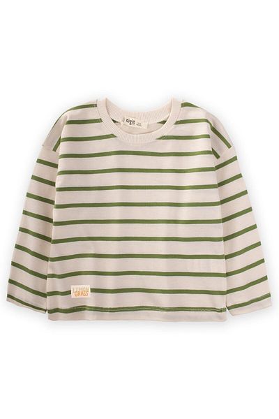 Cigit Tricou de sezon cu dungi 1-10 ani, verde ulei