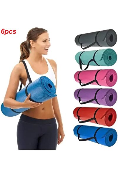 BUNCA سجادة تمارين اليوغا عالية الكثافة بسمك 10 ملي مع فوم مريح للتمارين الرياضية واليوجا - 6 حبة