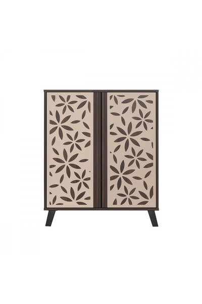 Generic Shoe Cabinet 4 Tiers Malaysian Wood in Brown and Beige