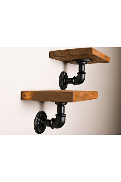 MOLOUD DESIGN ATELIER Boru Ayaklı 2'li Ahşap Raf Seti