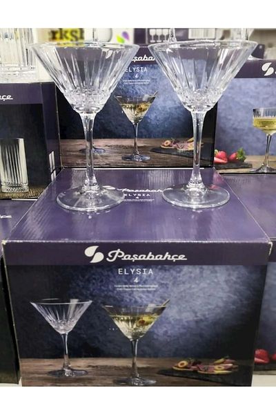 Paşabahçe كأس إليسيا - 4 أكواب مارجريتا مارتيني، 220 سم مكعب، علبة أصلية