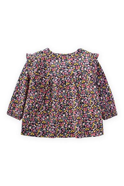 Cigit Girl's Cardigan for 1-5 Years - Drawstring and Ruffles, Navy Blue