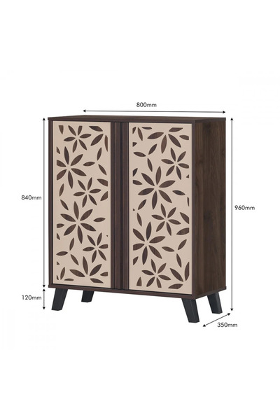 Generic Shoe Cabinet 4 Tiers Malaysian Wood in Brown and Beige