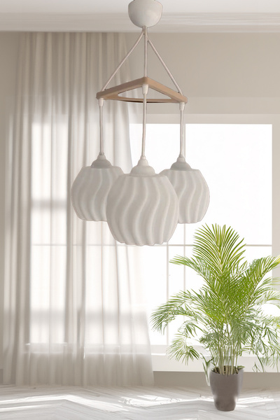 Shoprit Modern Sarkıt Üçlü Bohem, Avize, ( 23x27 Cm ) Bubble Serisi Salon Mutfak Oturma Odası Cafe Kafe Bar