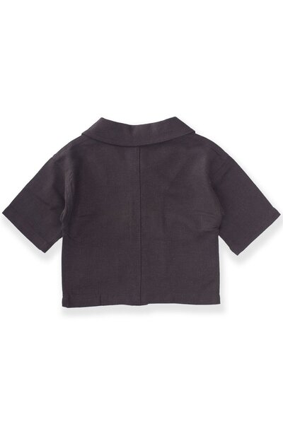 Cigit Sarh Linen Buttoned Jacket 2-6 Years Black