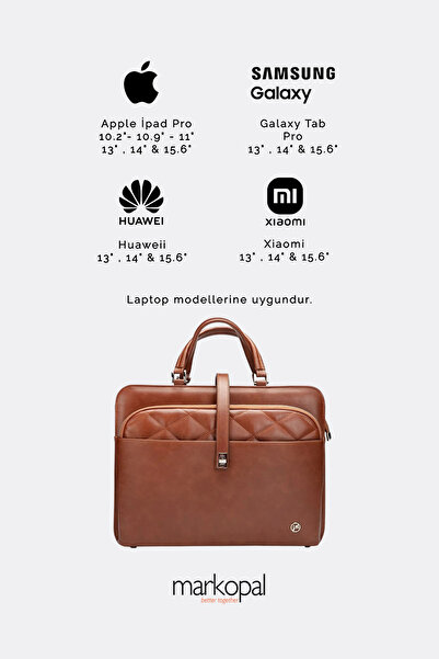 MORCA حقيبة كمبيوتر محمول نسائية مبطنة - حجرة كمبيوتر محمول مقاس 14 بوصة و15.6 بوصة باللون البني