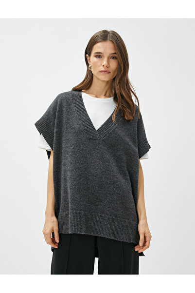 Koton V-Neck Sweater Oversize