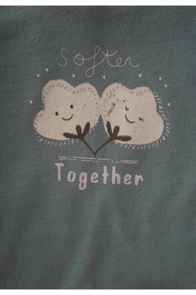 Cigit Cotton Printed Muslin Garnished Seasonal Suit Age 2-8 Age Green