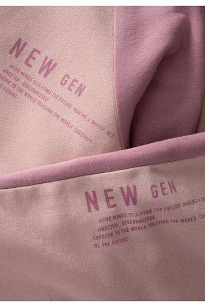 Cigit New Gen Printed Garnished Sweatshirt Set 2-10 Years Powder Pink