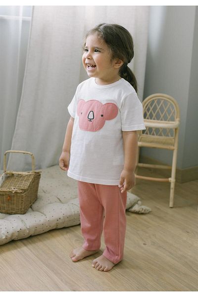 Cigit Koala Appliqued Pajama Set 1-6 Years Ecru