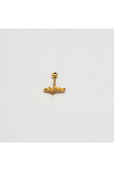 Piercing by Sever Heartbeat Rhythm Steel Piercing… Gold/Gold Color and Transparent Stone (Targus Helix Conch Flat)