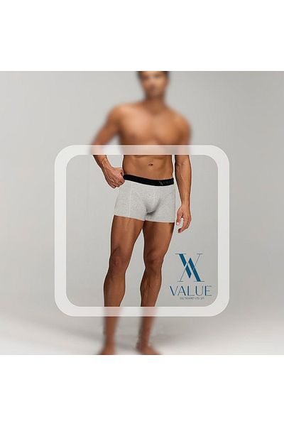VALUE FASHION Συσκευασία με 6 γκρι ανδρικά σορτς μπόξερ - βαμβακερά εσώρουχα