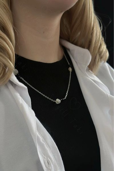 SEVGİLİ TAKI Star And Citrine Natural Stone Steel Necklace| Happiness Series