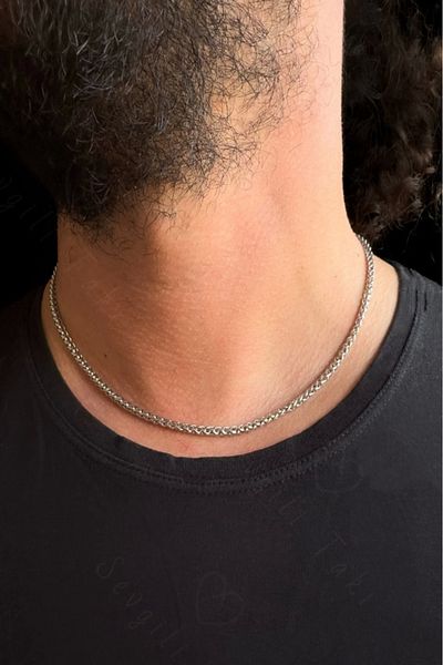SEVGİLİ TAKI Northern Series - Twisted Rope Model Steel Chain Necklace