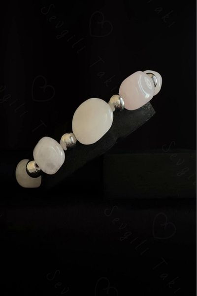 SEVGİLİ TAKI Pink Quartz Natural Stone Bracelet - Vega Series