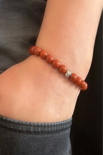 SEVGİLİ TAKI Vega Series - Red Jasper Natural Stone Bracelet