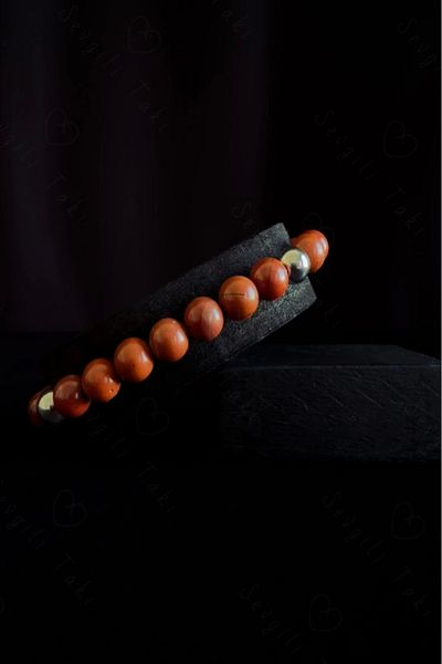 SEVGİLİ TAKI Vega Series - Red Jasper Natural Stone Bracelet