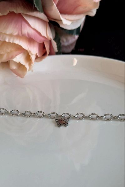 SEVGİLİ TAKI Glorious Series - Butterfly Figured Paperclip Chain and Anklet Model