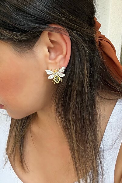 Petalia Taşlı Arı VIP Küpe