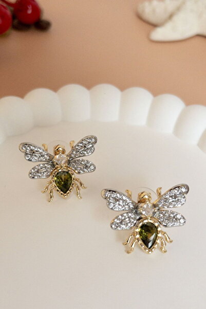 Petalia Taşlı Arı VIP Küpe