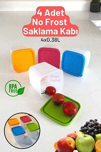 ongu home 4'lü Derin Dondurucu Saklama Kabı No Frost Saklama Kabı ( 4x0,38lt )