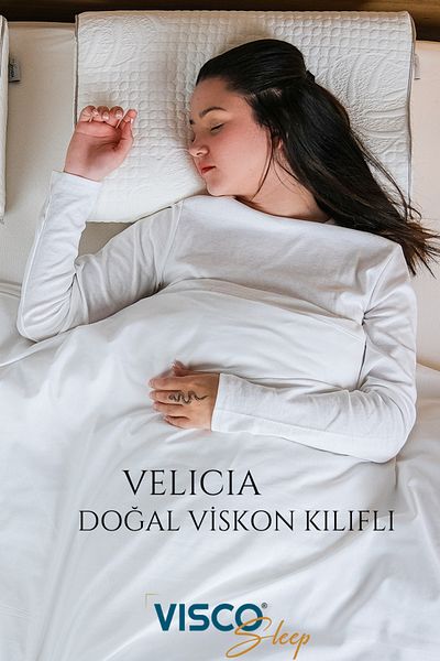 visco sleep Orthopedic Visco Pillow - Neck Support, Natural Viscose Cover, Pillow 55X35X12-10 cm