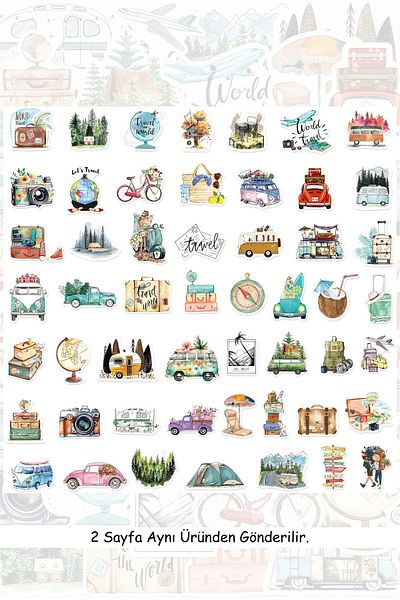 Grafikup 100 Pieces Travel Sticker Set - Reading Bullet Journal Scrapbook Agenda Laptop Phone Sticker
