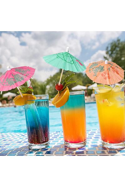 Kuzey Vip 12 Pcs Cocktail Umbrella 12 Pcs Cocktail Umbrella Colorful Cocktail Umbrella Cocktail Accessories
