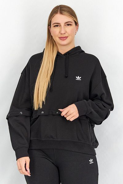 adidas Women Sportswear Fit Snap Button Hoodie, Black