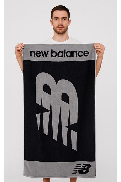 New Balance Γκρι Μαύρη Unisex Αθλητική Πετσέτα μεγάλου μεγέθους - 70x140 Μπάνιο παραλίας - Tsat2202