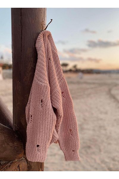 Cigit Pink Thessaloniki Knitwear Sweater for Ages 2-8