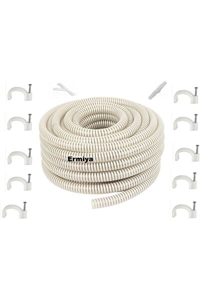 Universal Klima Su Tahliye Hortumu 5 Metre Drenaj Hortum Düz Ek Parça 5 Adet Kroşe