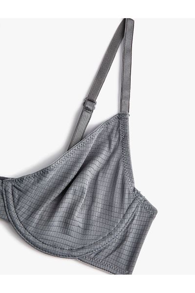 Koton Unpadded Underwire Bra Uncovered Textured