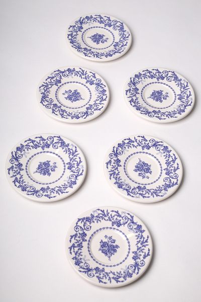 Rakle Bleu Blanc Ceramic 6-Piece Tea Plate Set 13 cm