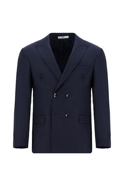 Kiğılı Super Slim Fit Extra Slim Fit Striped Wool Double Breasted Suit