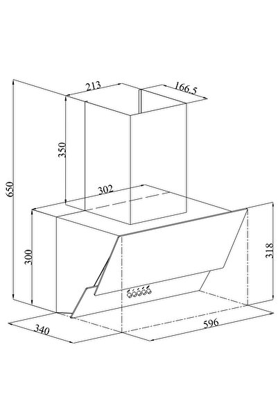 Esty 3480 BEYAZ 60 CM DEKORATİF DAVLUMBAZ-RESETLİ PUSH BUTON