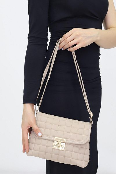 Weynes Cream Women's Covered Buttoned Hand Shoulder Bag Wsb5032