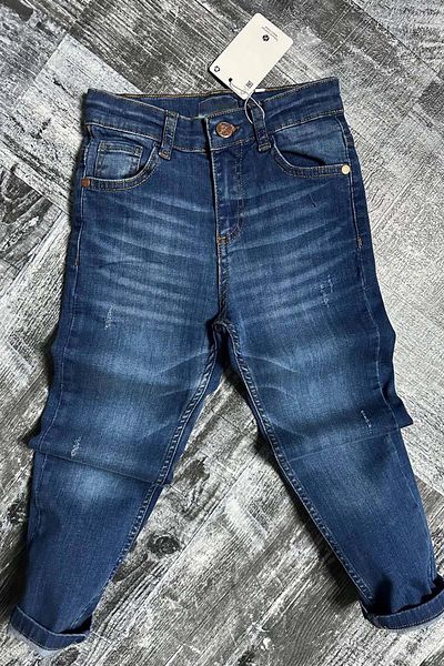Riccotarz Pantaloni de jeans albastru din gabardină din lycra cu buzunar dublu pentru băiat