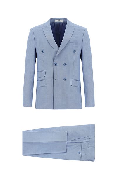 Kiğılı Super Slim Fit Extra Slim Fit Striped Double Breasted Suit